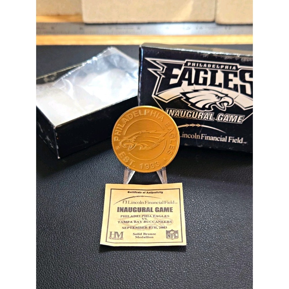2003 Philadelphia Eagles Lincoln Financial Field Bronze Medallion Highland Mint